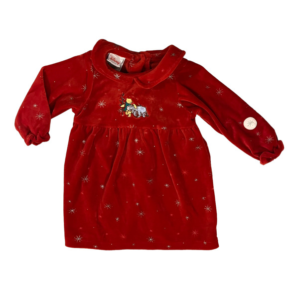 SOLDDisney Store Winnie the Pooh Eeyore Christmas Tree Velour Dress Baby 6 Mnths - Picture 2 of 7